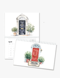 2026 Wall Art Calendar Painted Doors