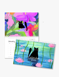 2026 Wall Art Calendar - Playful Black Cats