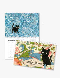 2026 Wall Art Calendar - William Morris Black Cat Patterns