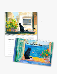 2026 Wall Art Calendar - Cats by The Window