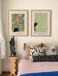 William Morris Peekaboo Botanical Cats Gallery Wall Art Print Set