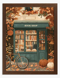 Poster libreria di paese in autunno