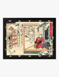 Snowy Courtesan by Hiroshige Art Print Black
