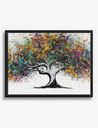 Vibrant Life Tree Canvas Print Black