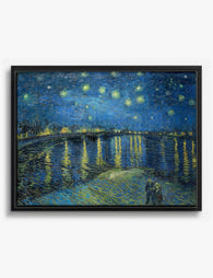 Starry Night Over the Rhone – Van Gogh Canvas Print Black