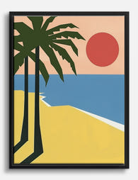 Sunset Paradise Canvas Print Black