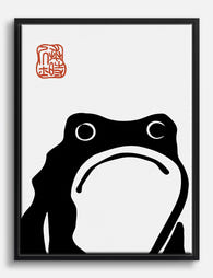 Bold Frog Expression Canvas Print Black