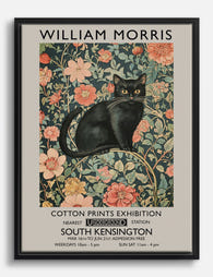 William Morris Cat Canvas Print Black