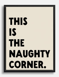 Naughty Corner Statement Canvas Print Black