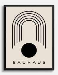 Modern Bauhaus Glow Canvas Print - Black