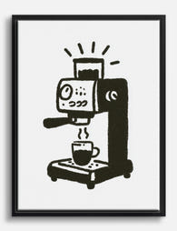 Morning Brew Machine Canvas Print Black