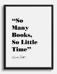 Zappa’s Book Lover Quote Canvas Print Black