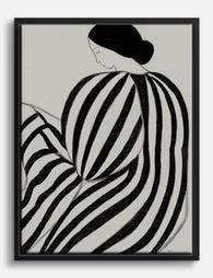 Bold Stripes, Quiet Grace Canvas Print - Black