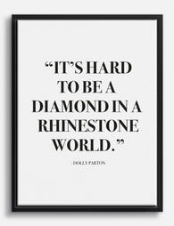 Dolly Parton Diamond Quote Canvas Print Black