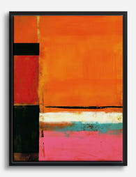 Rothko Inspired Orange Glow Canvas Print Black