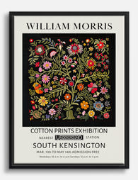 William Morris Botanical Canvas Print Black