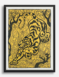 Tiger in the Jungle by Paul Ranson Canvas Print Black