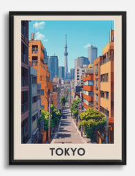 Tokyo Cityscape Vibes Canvas Print Black