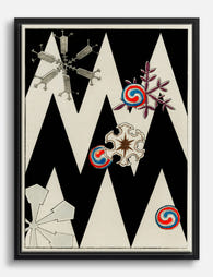 Modern Snowflake Remix Canvas Print Black