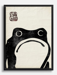 Bold Minimalist Frog Canvas Print Black