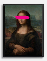 Mona Lisa Remix by da Vinci Canvas Print - Black