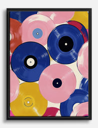 Retro Vinyl Vibes Canvas Print - Black