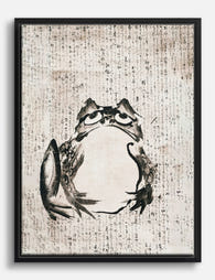 Getsujus Meditative Frog Canvas Print Black