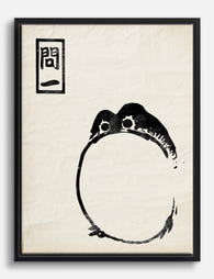 Zen Frog by Matsumoto Hoji Canvas Print Black