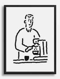 Modern Barista Moment Canvas Print Black