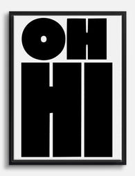 Bold Hello Typography Canvas Print Black