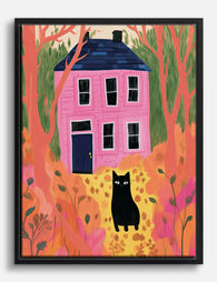 Enchanted Pink Haven Canvas Print Black