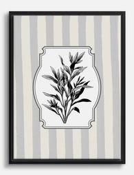 Elegant Tarragon Botanical Canvas Print Black