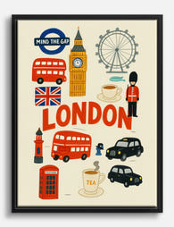 London Vibes Canvas Print Black