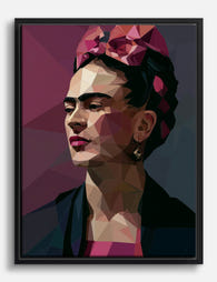 Frida Kahlo Geometric Muse Canvas Print Black