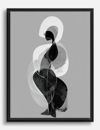 Silhouette Flow Canvas Print Black