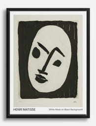 Matisse White Mask Portrait Canvas Print - Black