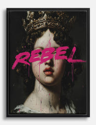 Baroque Rebel Queen Canvas Print Black