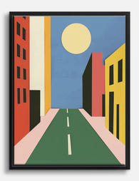 Sunlit Urban Escape Canvas Print Black