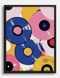 Retro Vinyl Vibes Canvas Print - Black