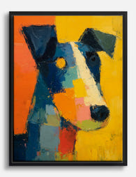 Colorblock Canine Pop Canvas Print - Black
