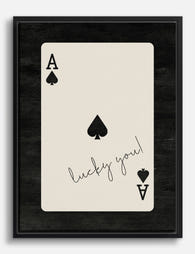 Lucky Ace Charm Canvas Print Black
