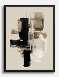 Urban Neutral Brushwork Canvas Print Black