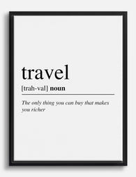 Travel Makes You Richer Canvas Print Black