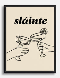 Cheers in Line Art Canvas Print Black