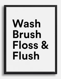 Fresh Start Bathroom Quote Canvas Print Black
