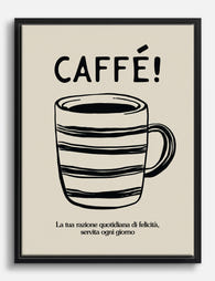 Italian Coffee Quote Canvas Print Black