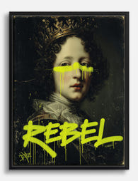 Neon Rebel Royalty Canvas Print Black