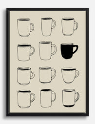 Standout Mugs Lineup Canvas Print Black
