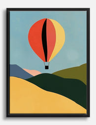 Vibrant Balloon Journey Canvas Print Black