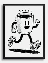 Morning Motivation Mug Canvas Print Black